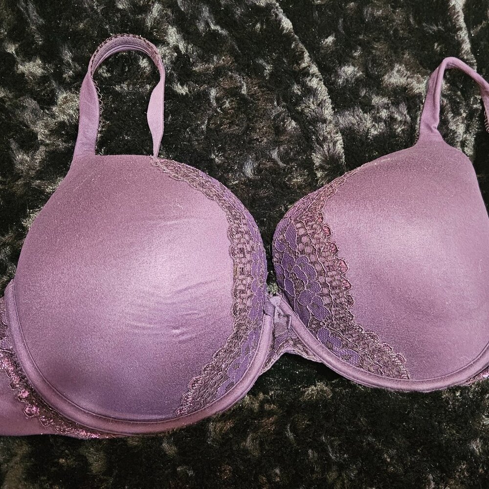 Body by Victoria Perfect Shape Purple Lace-accented Bra 34DDD